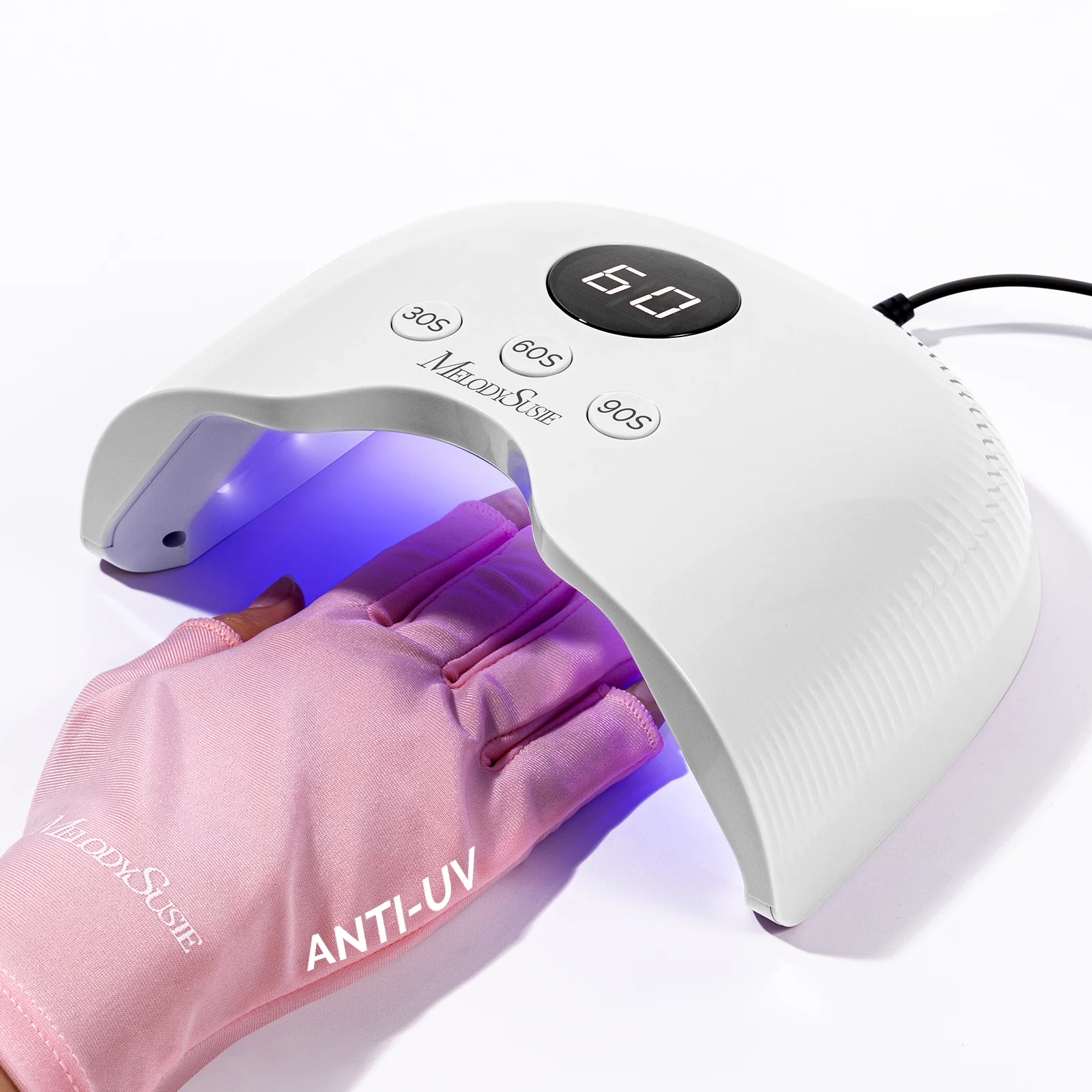 P-PLUS30A P-Plus30A UV LED Nail Lamp with UV Gloves in White
