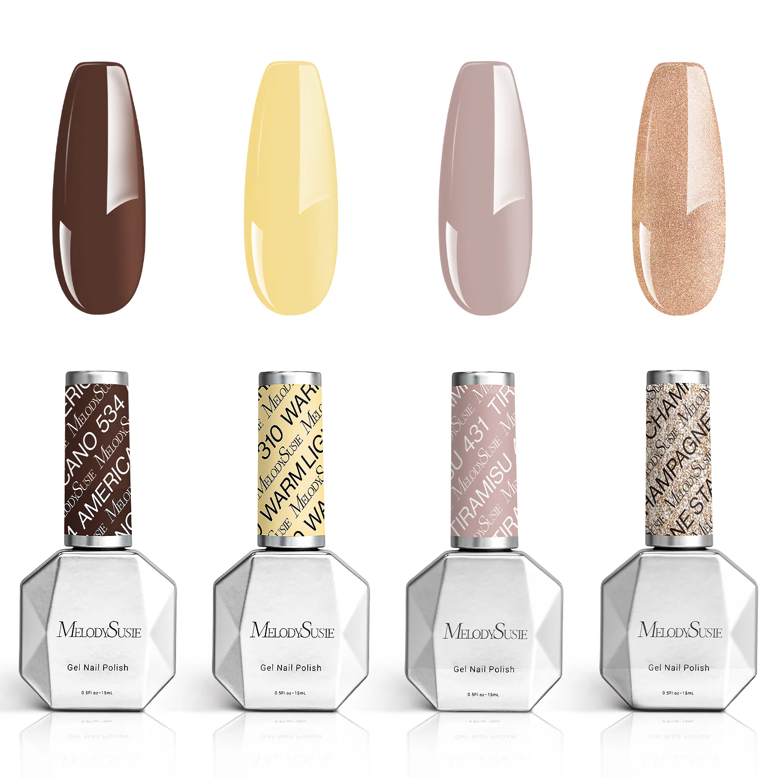 African Grassland 15ml TPO-Free Thick Gel Nail Polish, 4Pcs Autumn Set