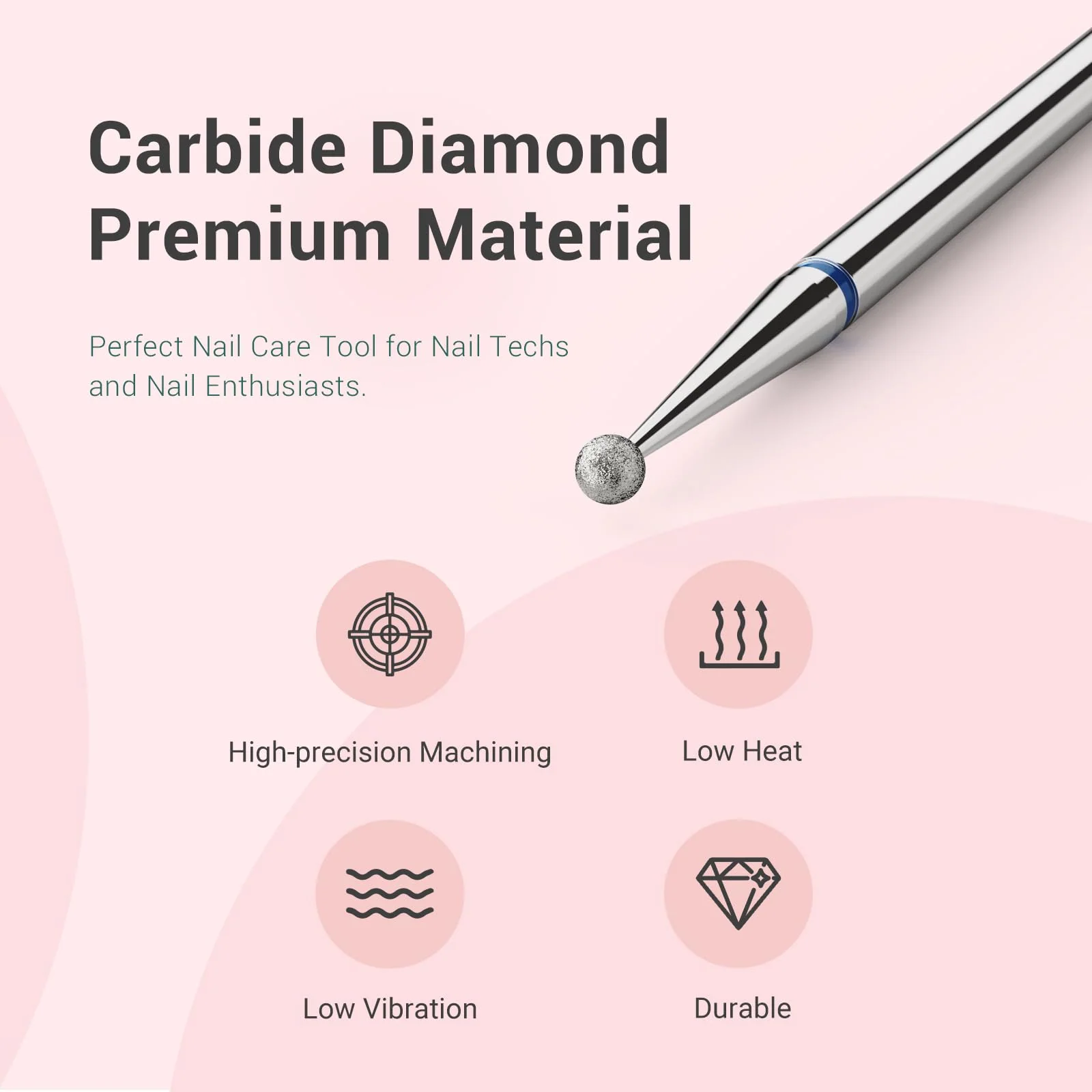 Ball Shape Carbide Diamond Cuticle Clean Nail Drill Bit