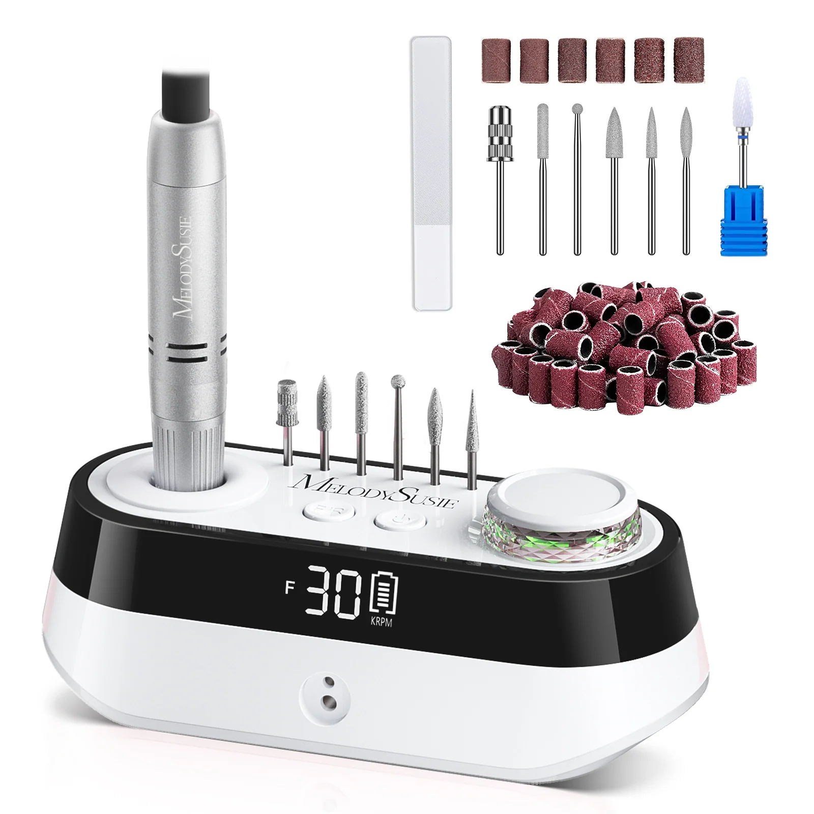 SC320A Desktop Multifunctional Rechargeable Nail Drill 30,000RPM - White