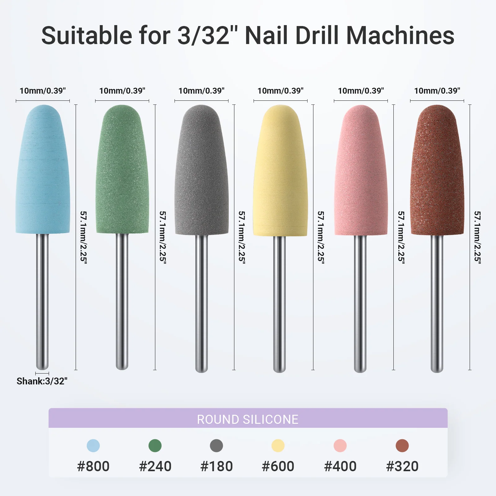 6Pcs Polish Pedicure Nail Drill Bits with 16-Hole Holder Set