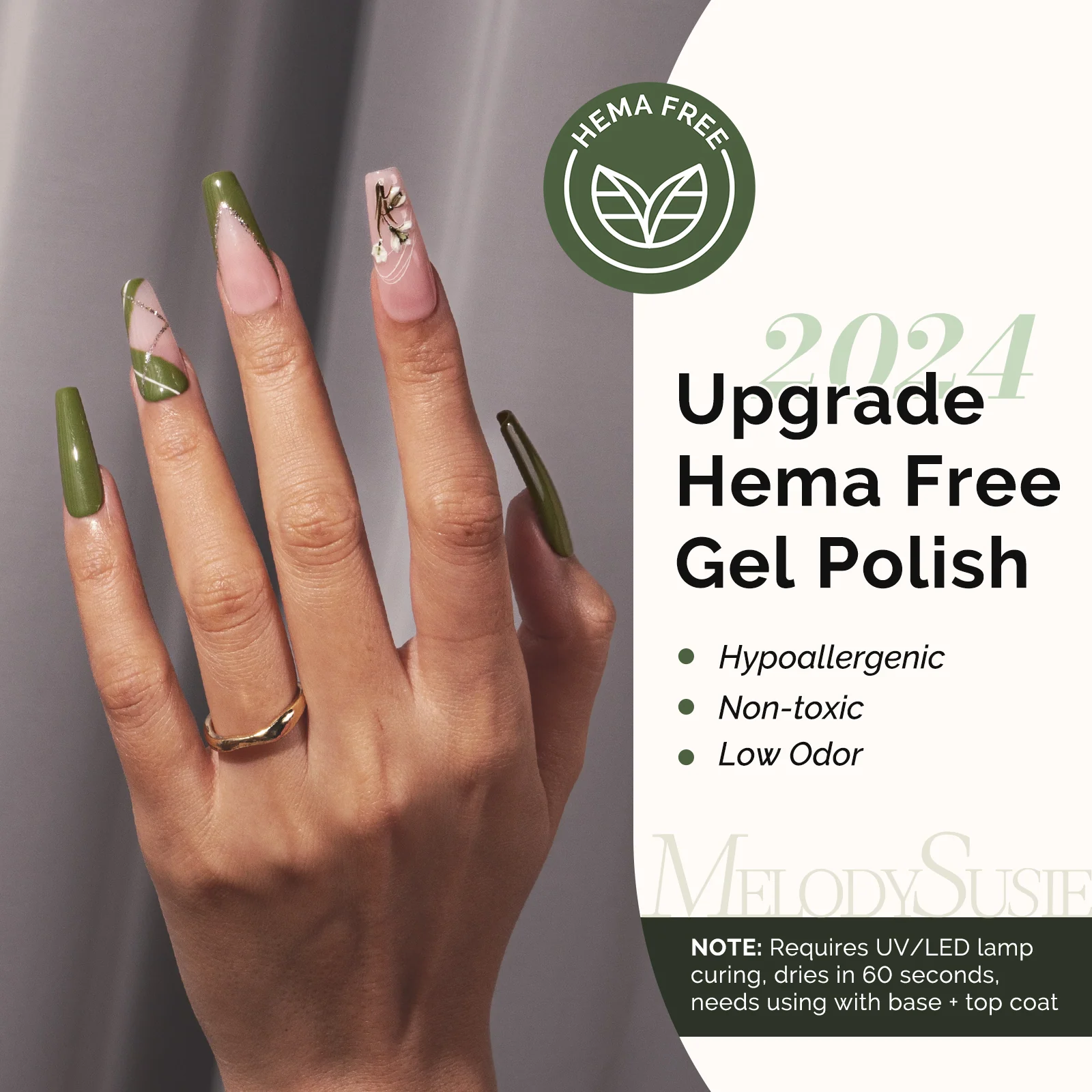 603 Olive Green HEMA-Free Gel Nail Polish 0.5 fl oz/15ml