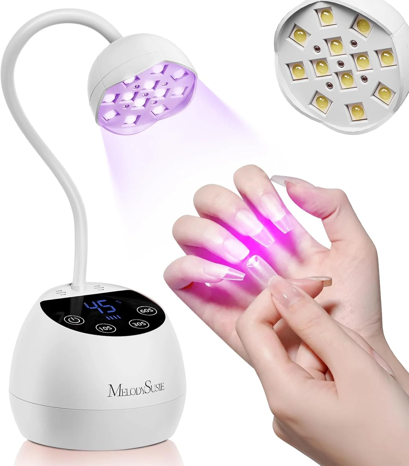 P-ArtM2 Gooseneck Cordless UV Nail Lamp in White