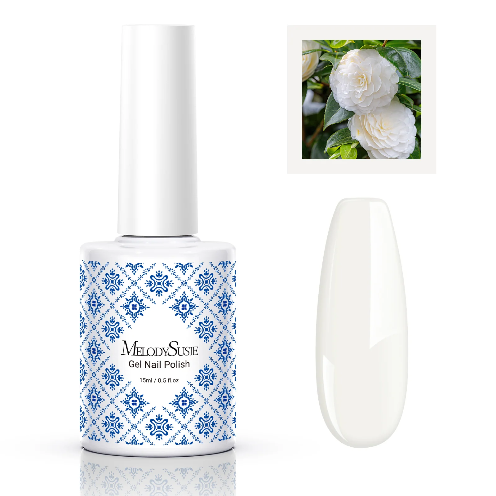 Fleurwee 植物基无 HEMA 凝胶指甲油 Camellia White，0.5 fl oz 15ml P04