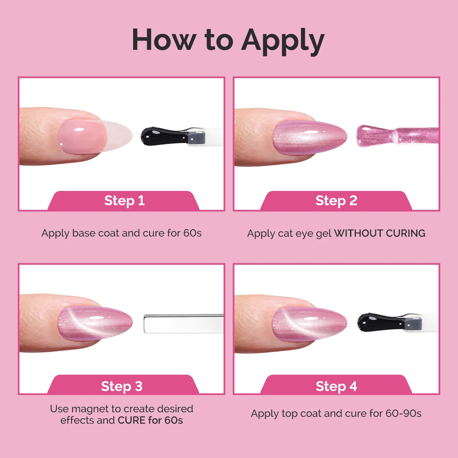Jeweliver Cat Eye HEMA-Free & TPO-Free Gel Nail Polish 0.5 fl oz/15ml - Starry Pink 1602