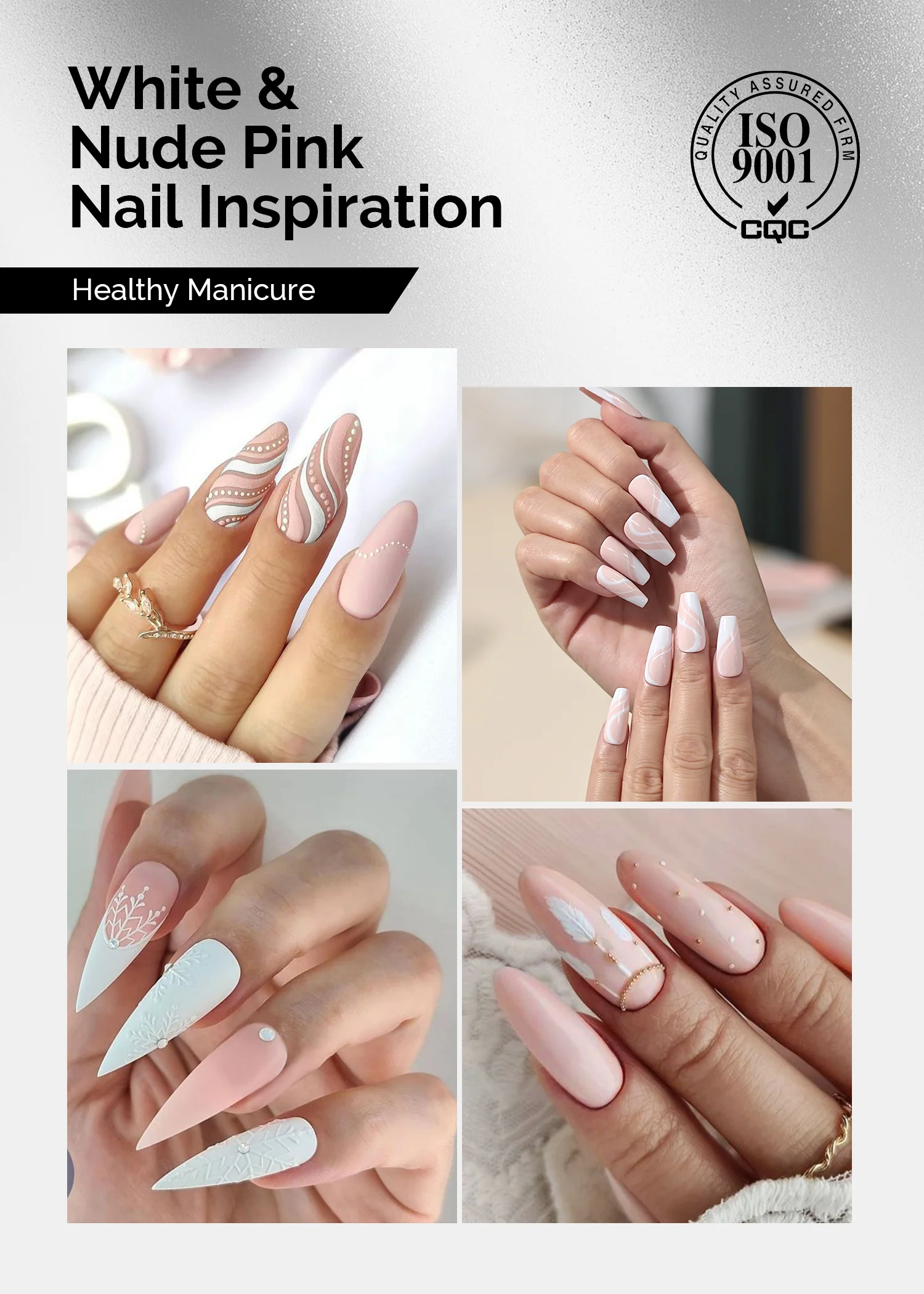 TPO-Free Thick Gel Nail Polish Nude Pink and White 2 Pack 15ml