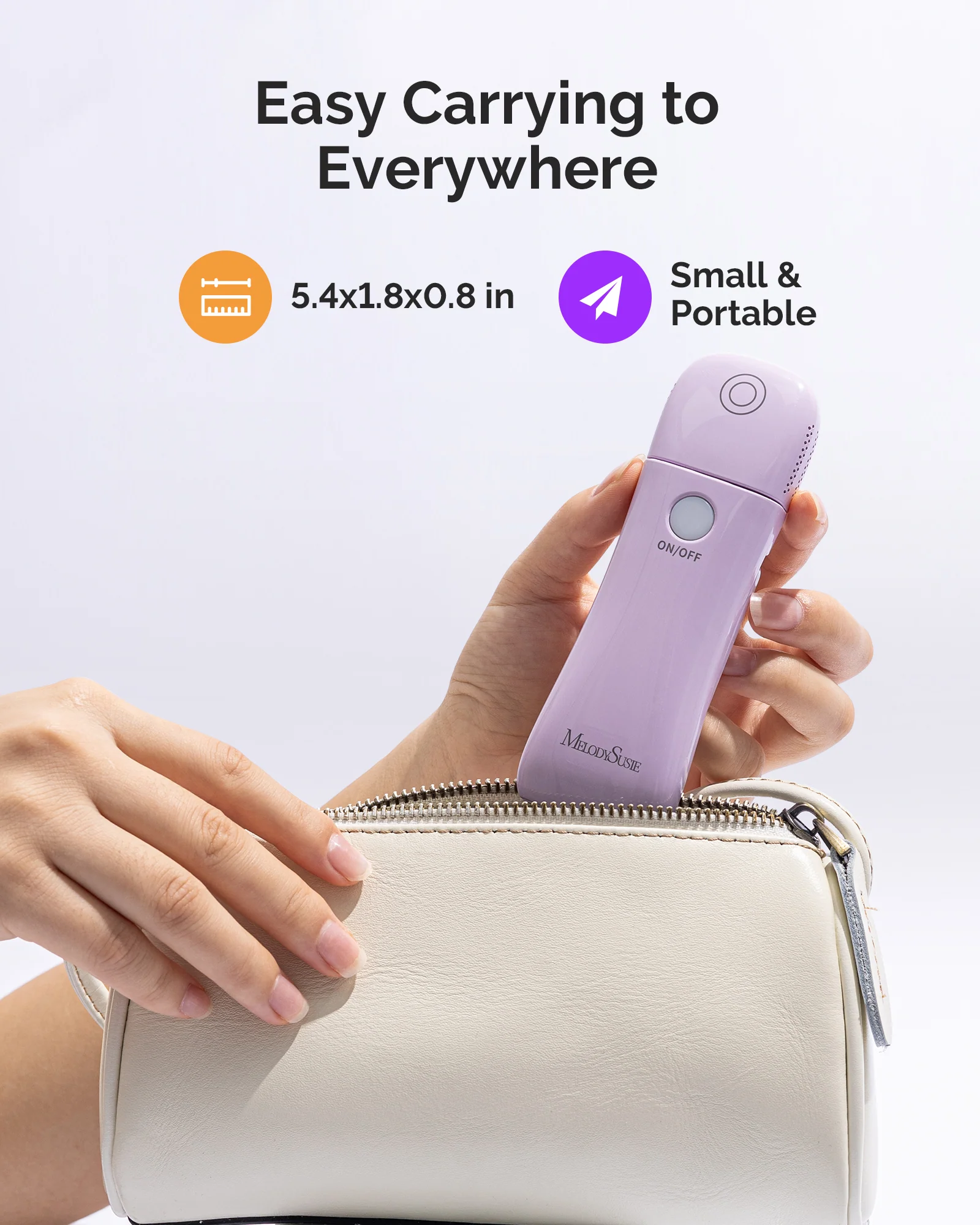 P-ART09F Foldable 2-in-1 Cordless UV LED Mini Nail Lamp, Purple