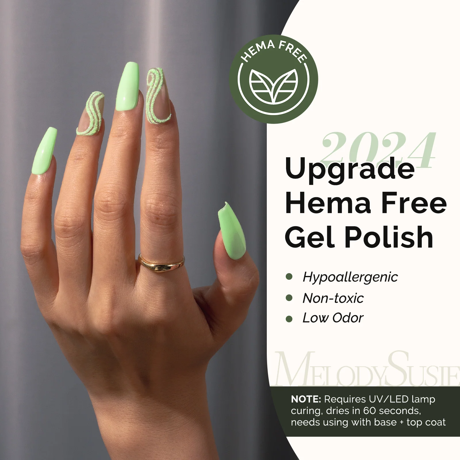326 Light Green HEMA-Free Gel Nail Polish 0.5 fl oz/15ml