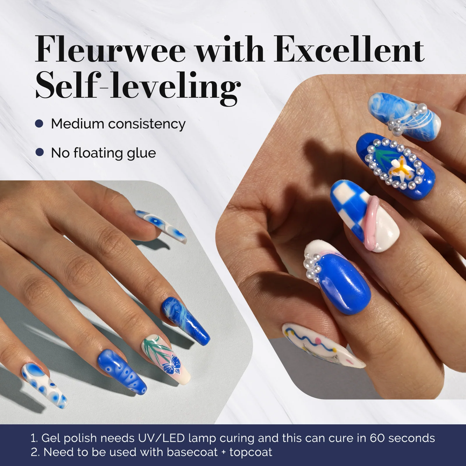 Fleurwee 无 HEMA、无 HPMA、无 TPO 植物基凝胶指甲油 0.5 fl oz/15ml - P40 Iris Royal Blue