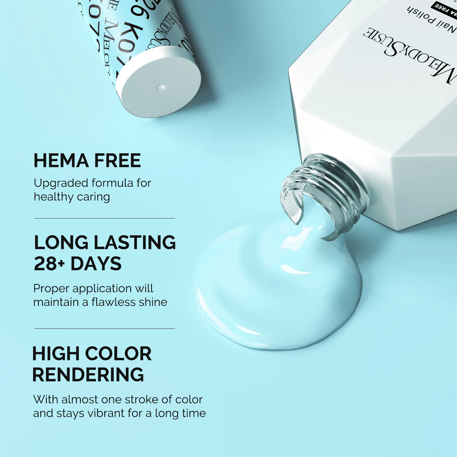 HEMA-Free Gel Nail Polish 0.5 fl oz/15ml - K0726 Thick Cyan Blue