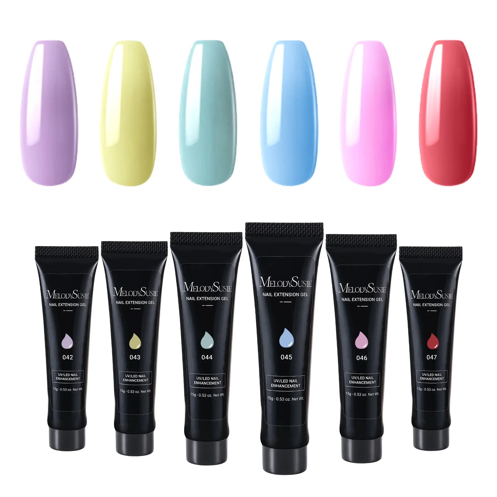 6 Colors Poly Nail Extension Gel Kit in Daily Nude Tones