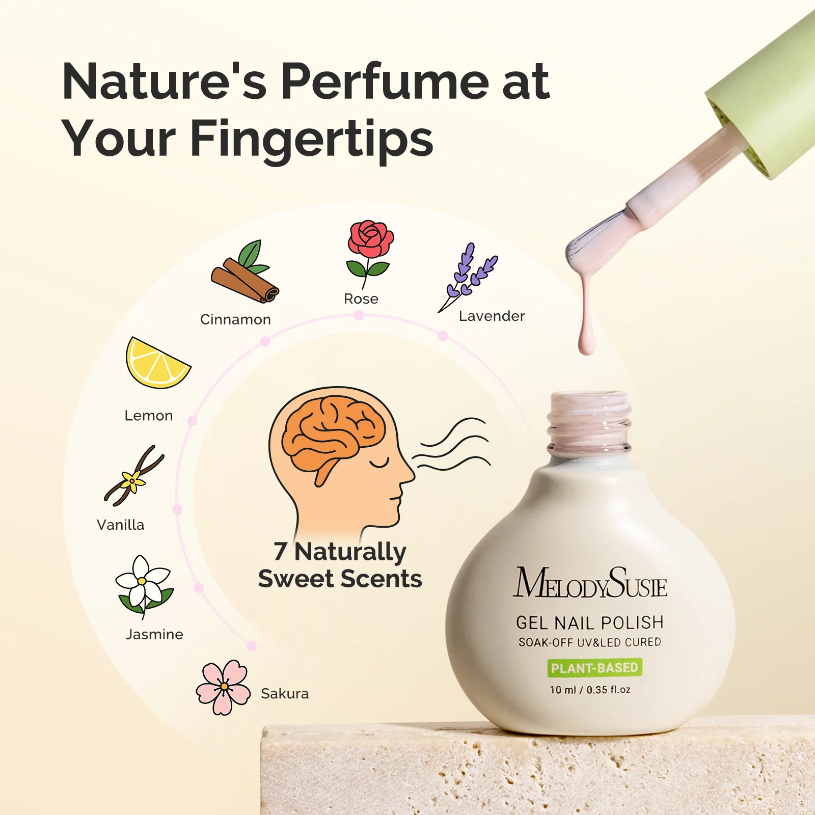 Sweet Scent Plant-Based Gel Nail Polish 10ml - 10Pcs