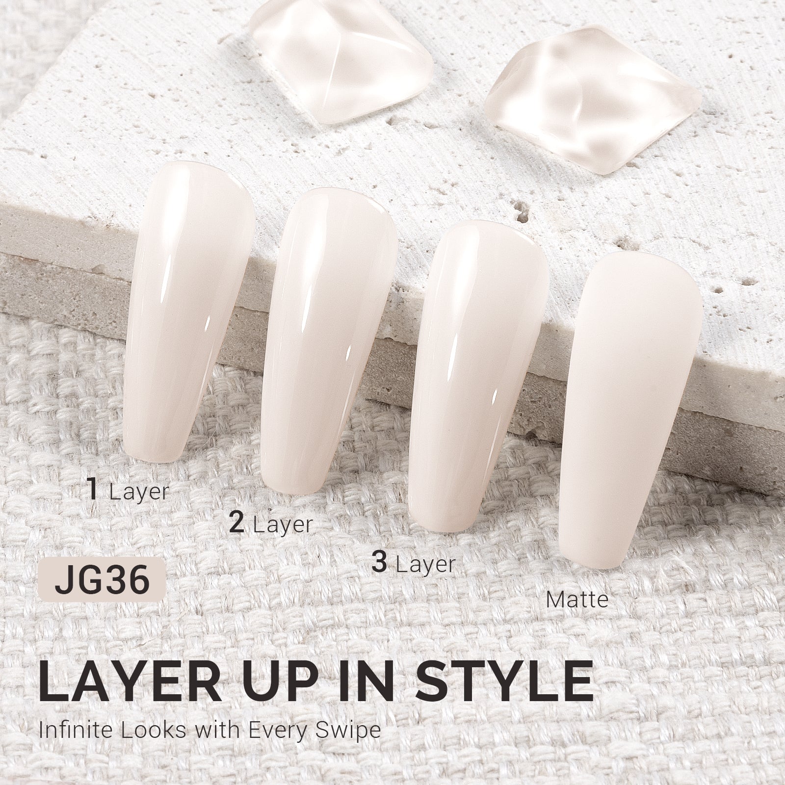 Jeweliver Jelly 无 TPO 甲油胶 15ml 白玉 JG36