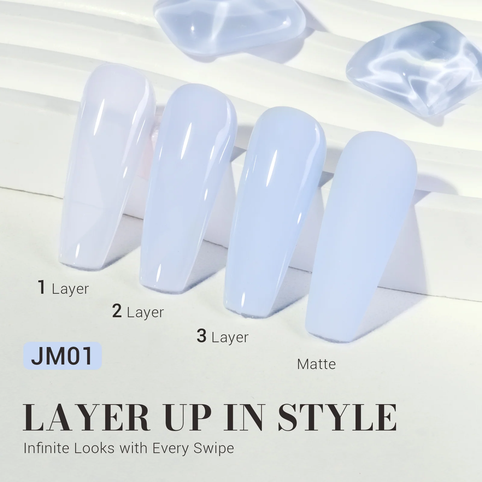 Jeweliver 果冻凝胶指甲油 浅蓝色 TPO-Free 0.5 fl oz/15ml JM01
