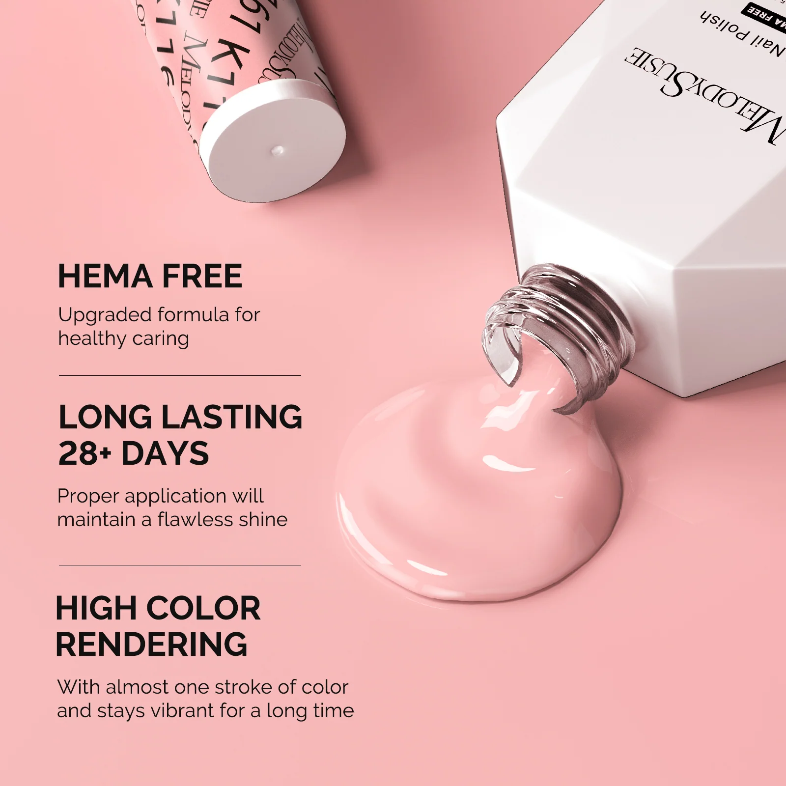K1161 Thick Bright Nude Pink HEMA-Free Gel Polish 0.5 fl oz/15ml
