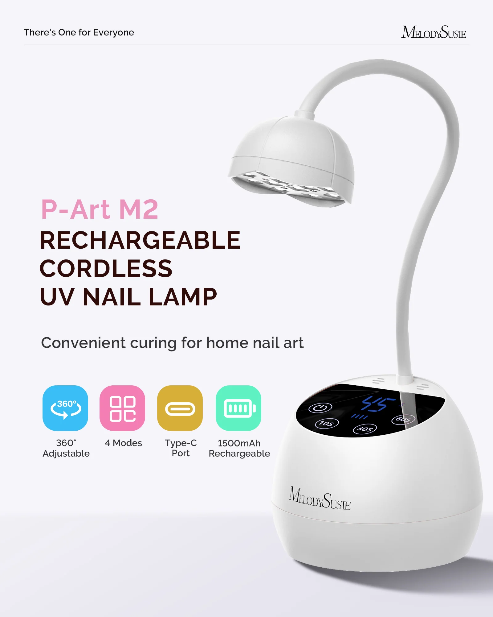 P-ArtM2 Gooseneck Cordless UV Nail Lamp in White