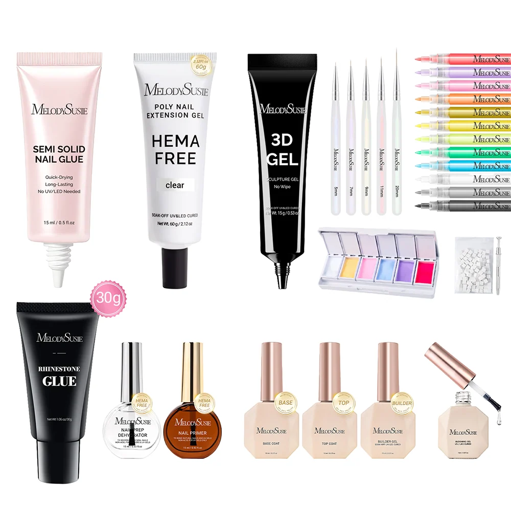 Nail Art Student Training Kit 2 with Gel Essentials and Liner Brushes