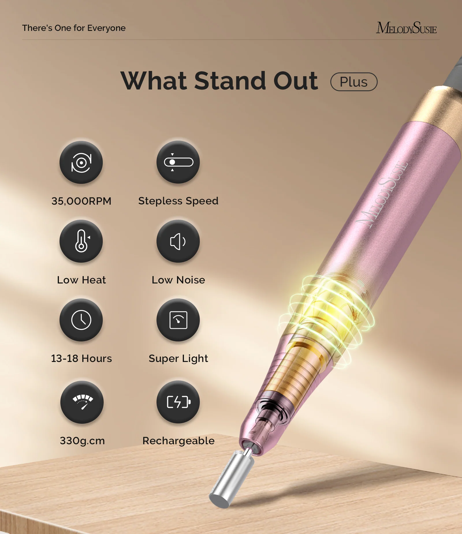 SM330G Clip-On Advanced Rechargeable 2-in-1 Nail Drill with Built-In Stand 35,000RPM