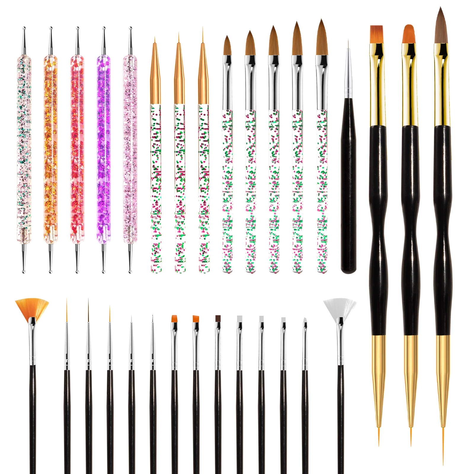 31Pcs Nail Art Brushes Set
