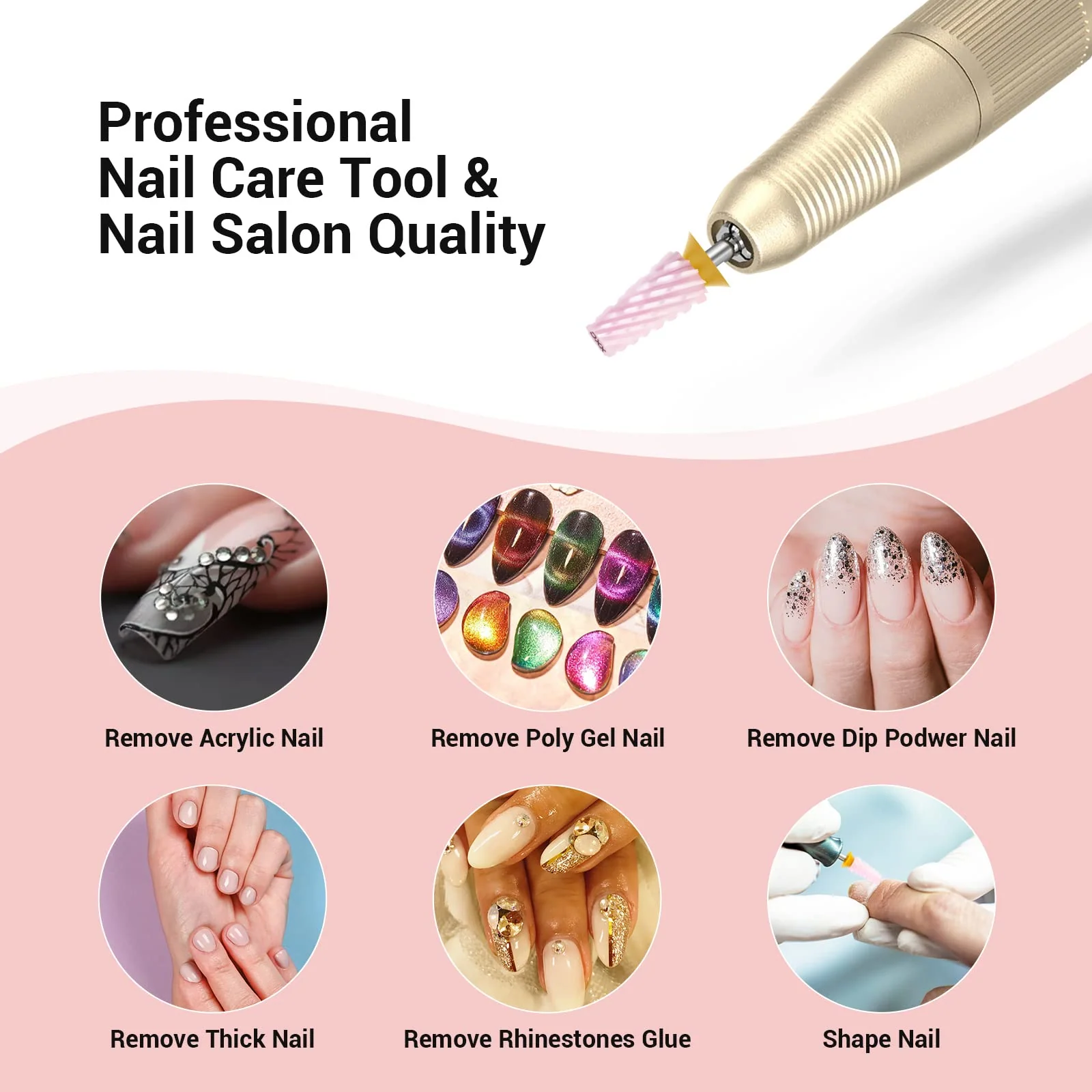 Ceramic Tapered Barrel Nail Drill Bit for Gel and Acrylic Removal