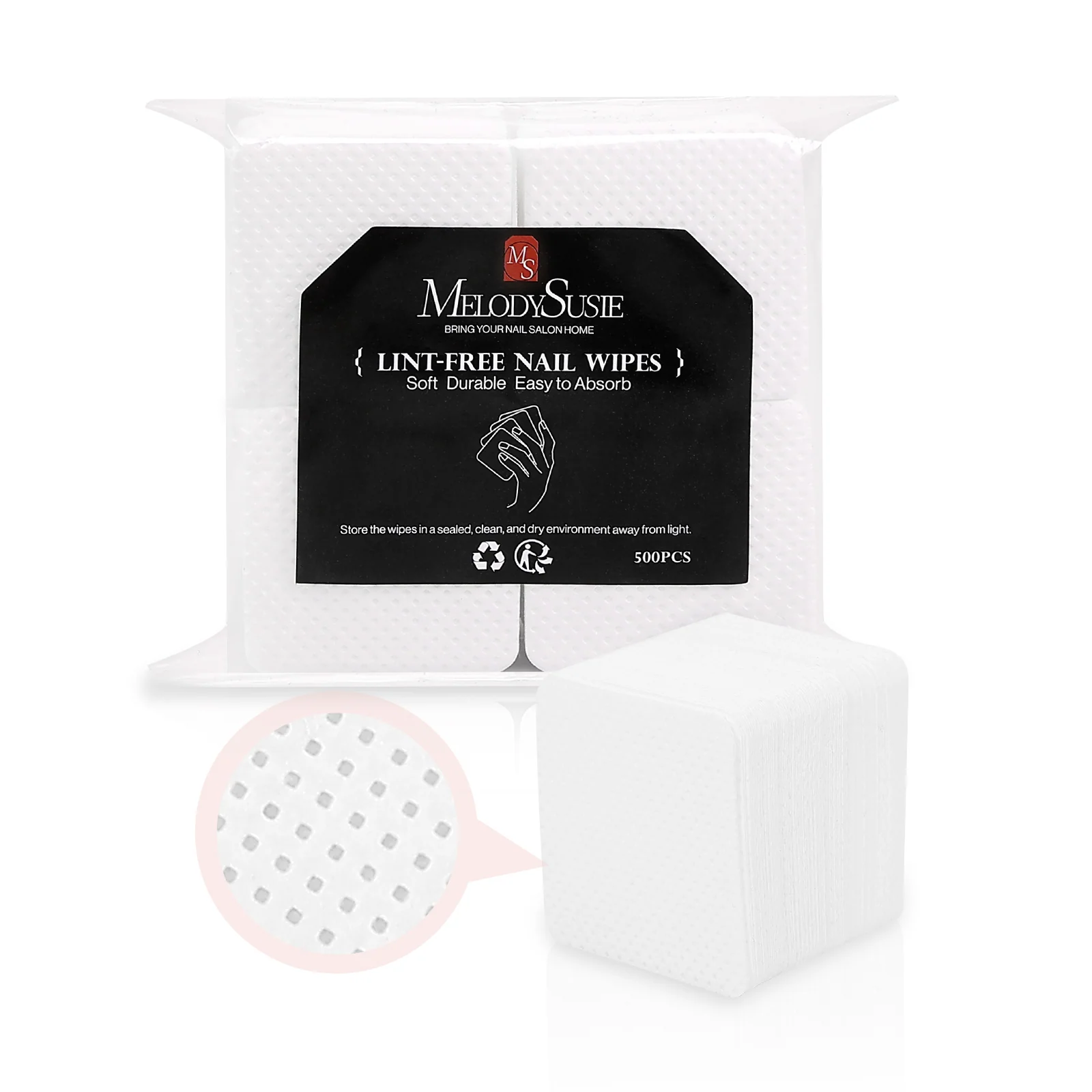 500 Pcs Lint Free Nail Wipes for Gel and Polish Removal