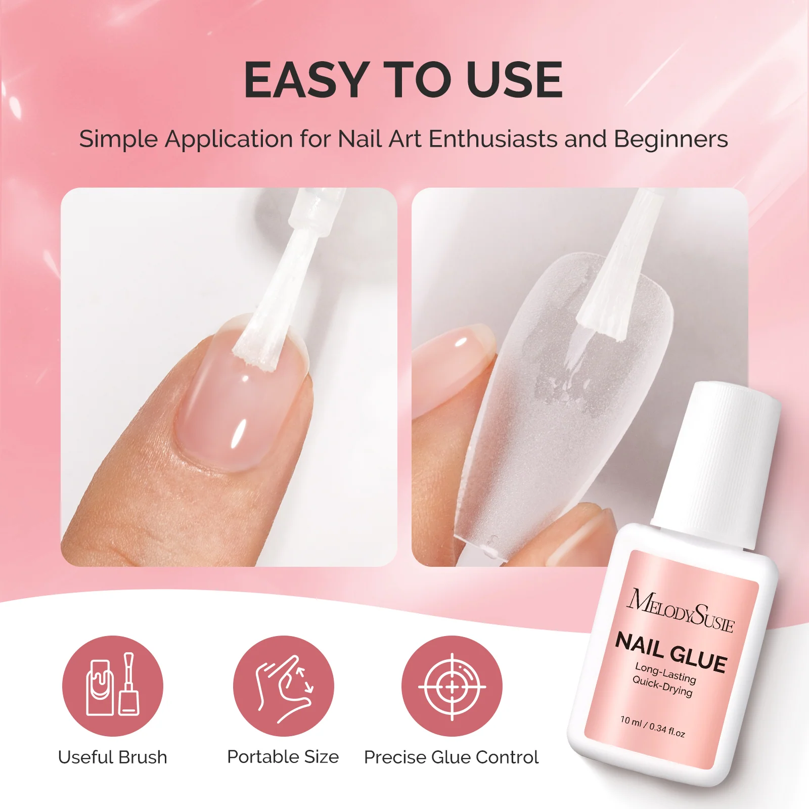 Super Strong Fast-Drying Brush-On Nail Glue