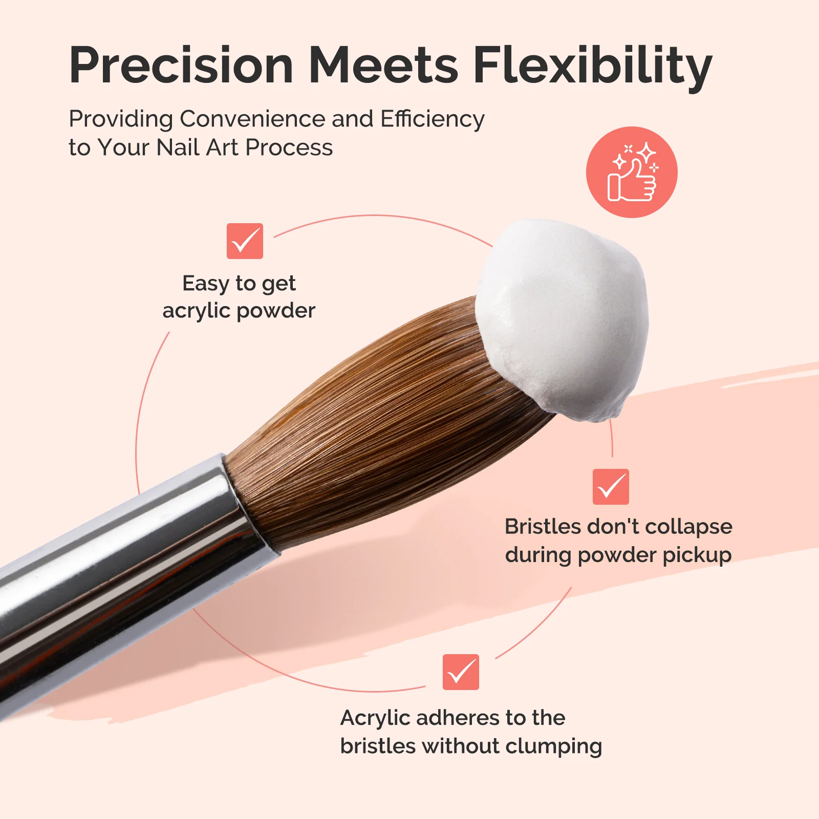 Y-Series 100% Kolinsky Acrylic Nail Brush with Prism Handle