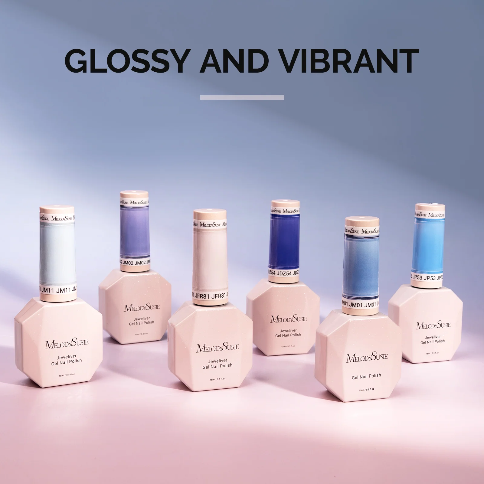 6 Colors Jeweliver Jelly TPO-Free Gel Nail Polish Set 0.5 fl oz/15ml - Blue