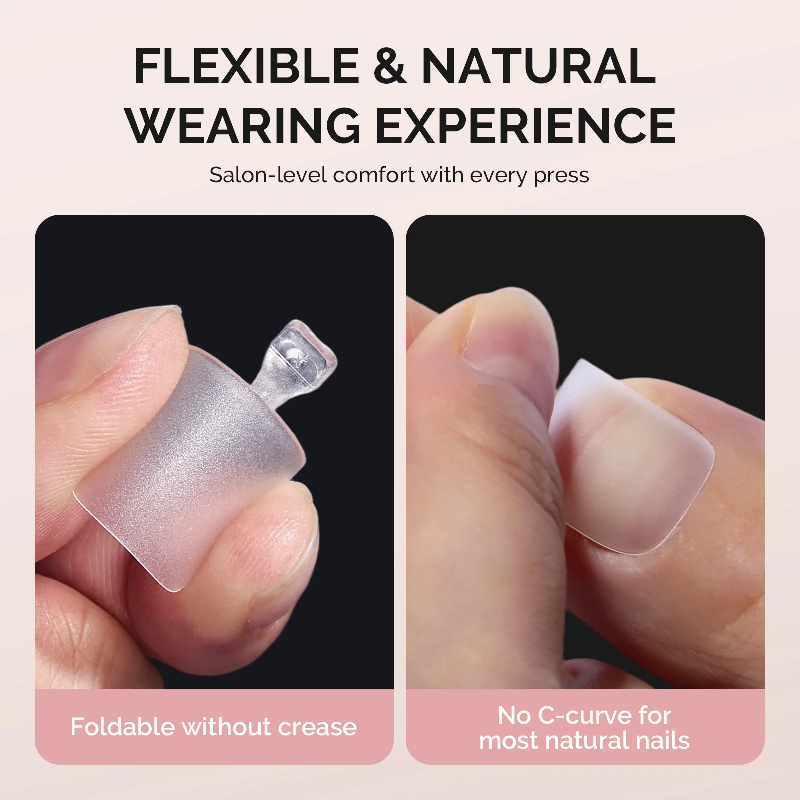 Acrylic Full Cover Toe Nail Tips with 70-Grit Half Matte Surface