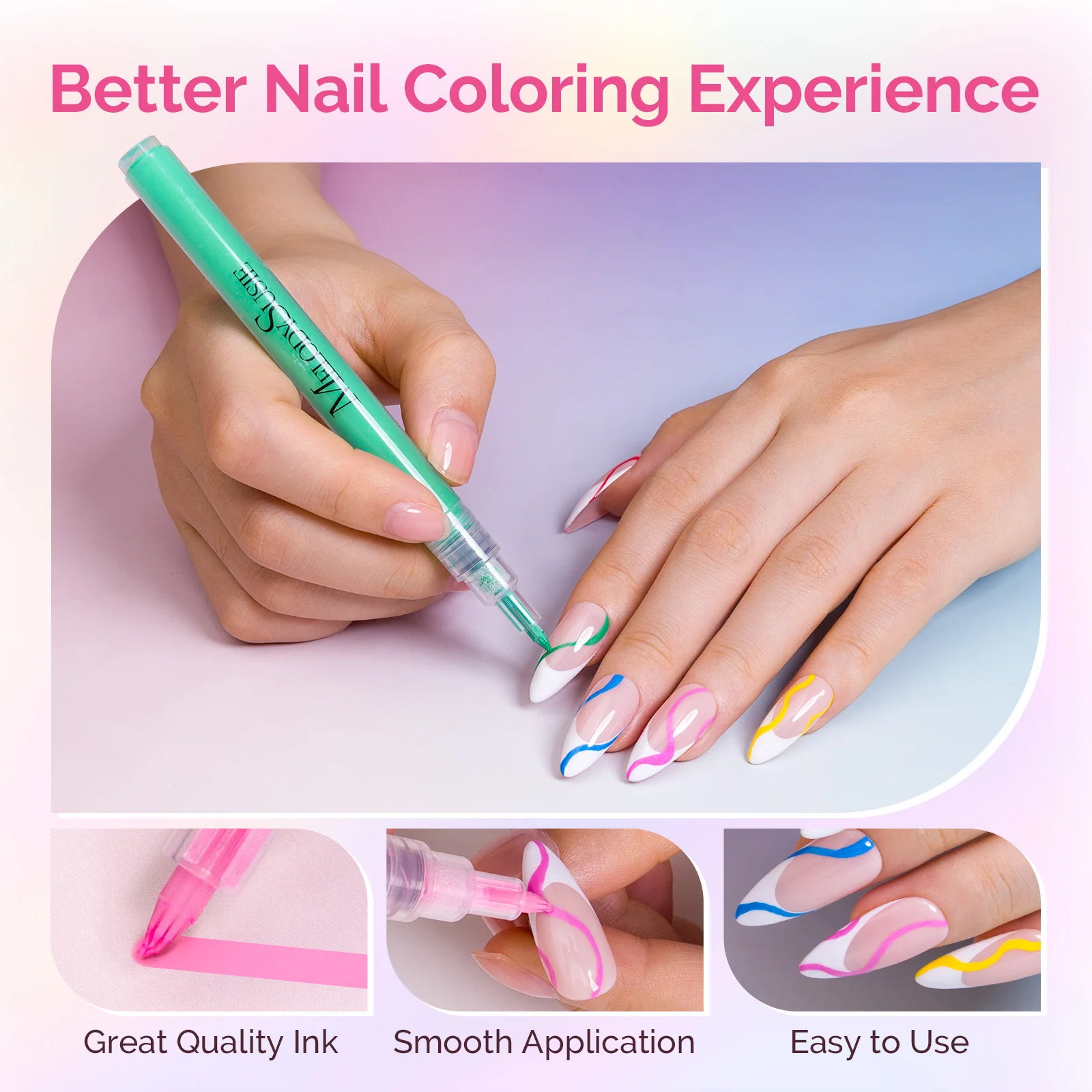 Nail Art Pens Set in 12 Colors with 0.7mm Tips