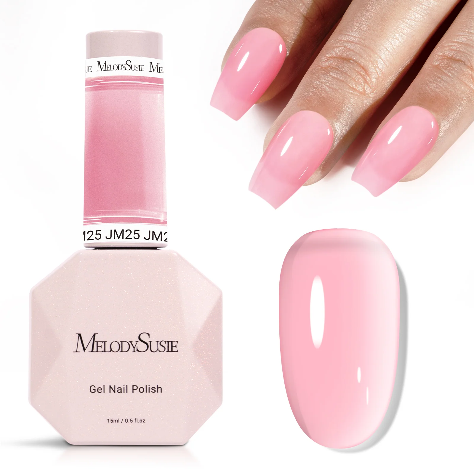 Jeweliver 果冻 TPO-Free 凝胶指甲油 0.5 fl oz/15ml - Pink JM25
