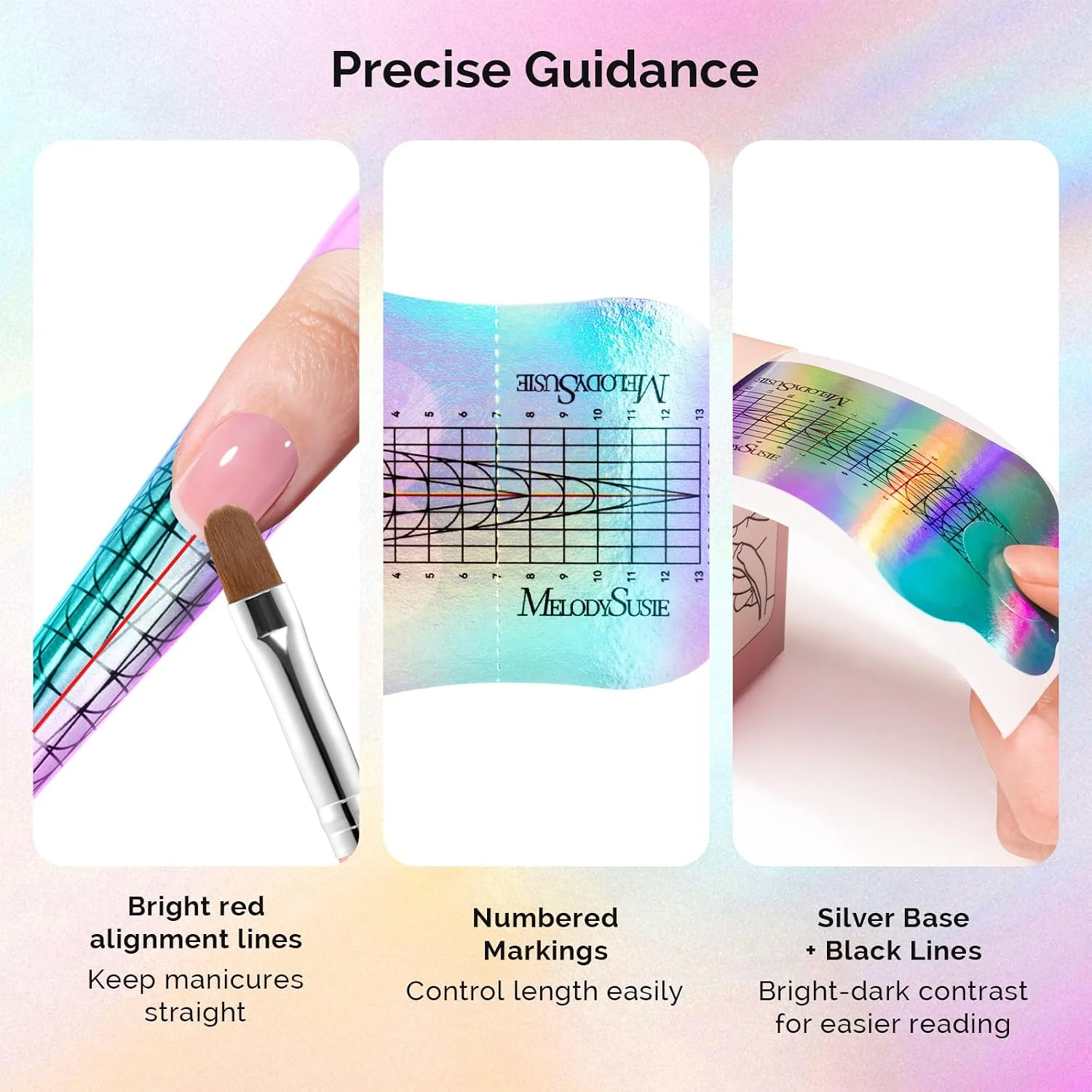 Nail Forms for Nail Extensions 100PCS with Multi-Shape Markings