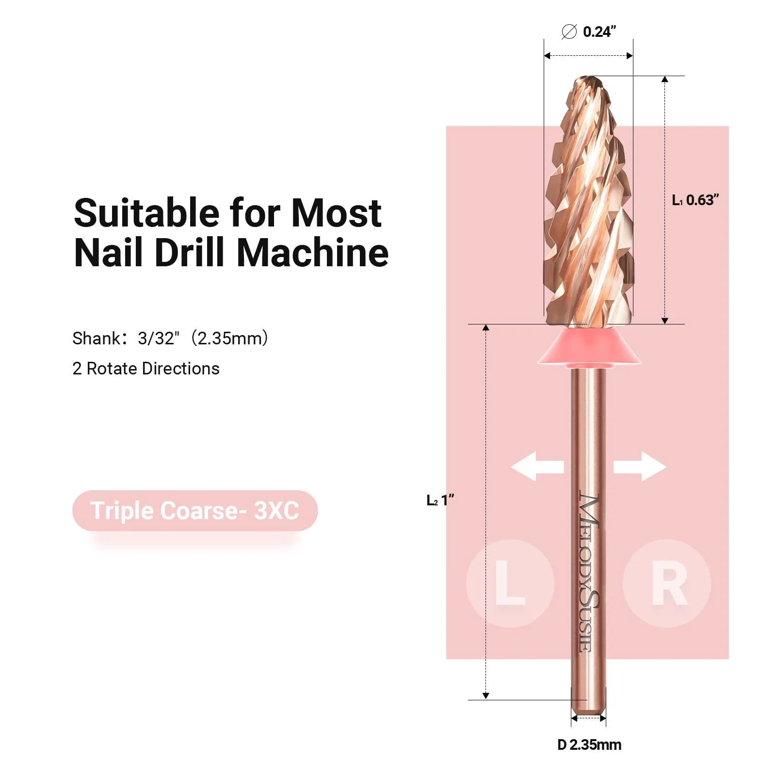 Long Flame Tungsten Carbide Nail Drill Bits