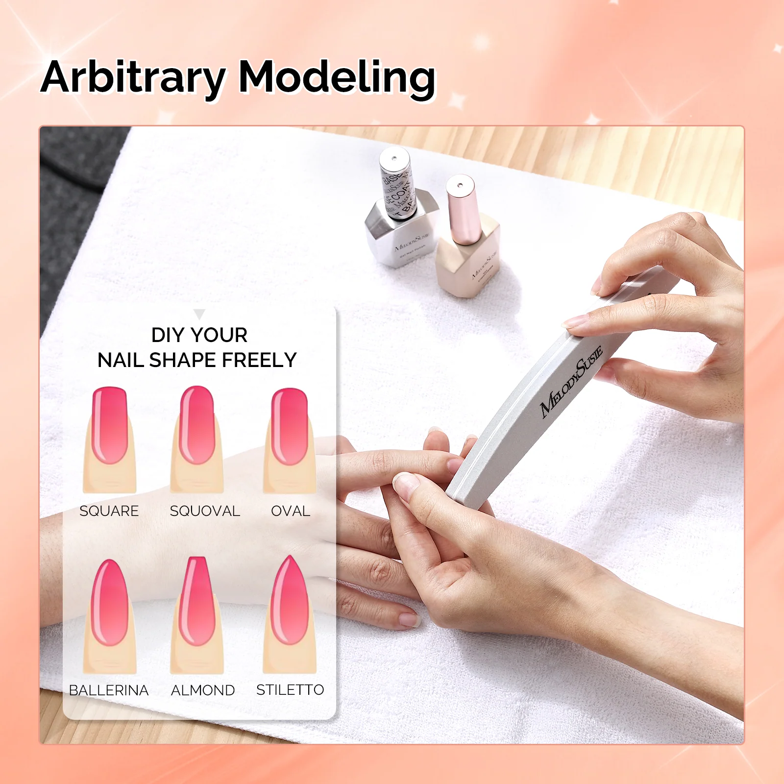 LED/UV Nail Lamps & Nail Drill Bits | MelodySusie 9件半月形美甲抛光条套装，100/180目