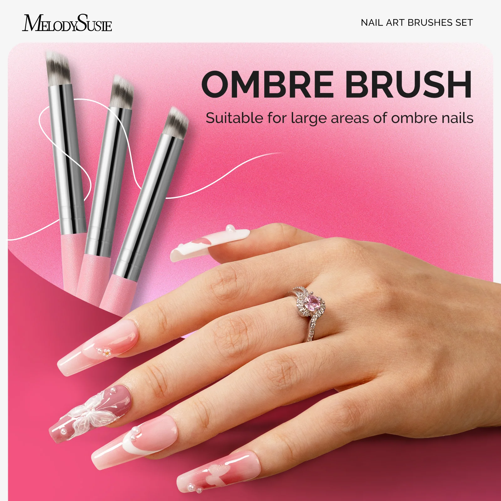 Ombre Nail Brushes 6Pcs Set for Blending and Gradient Nail Art