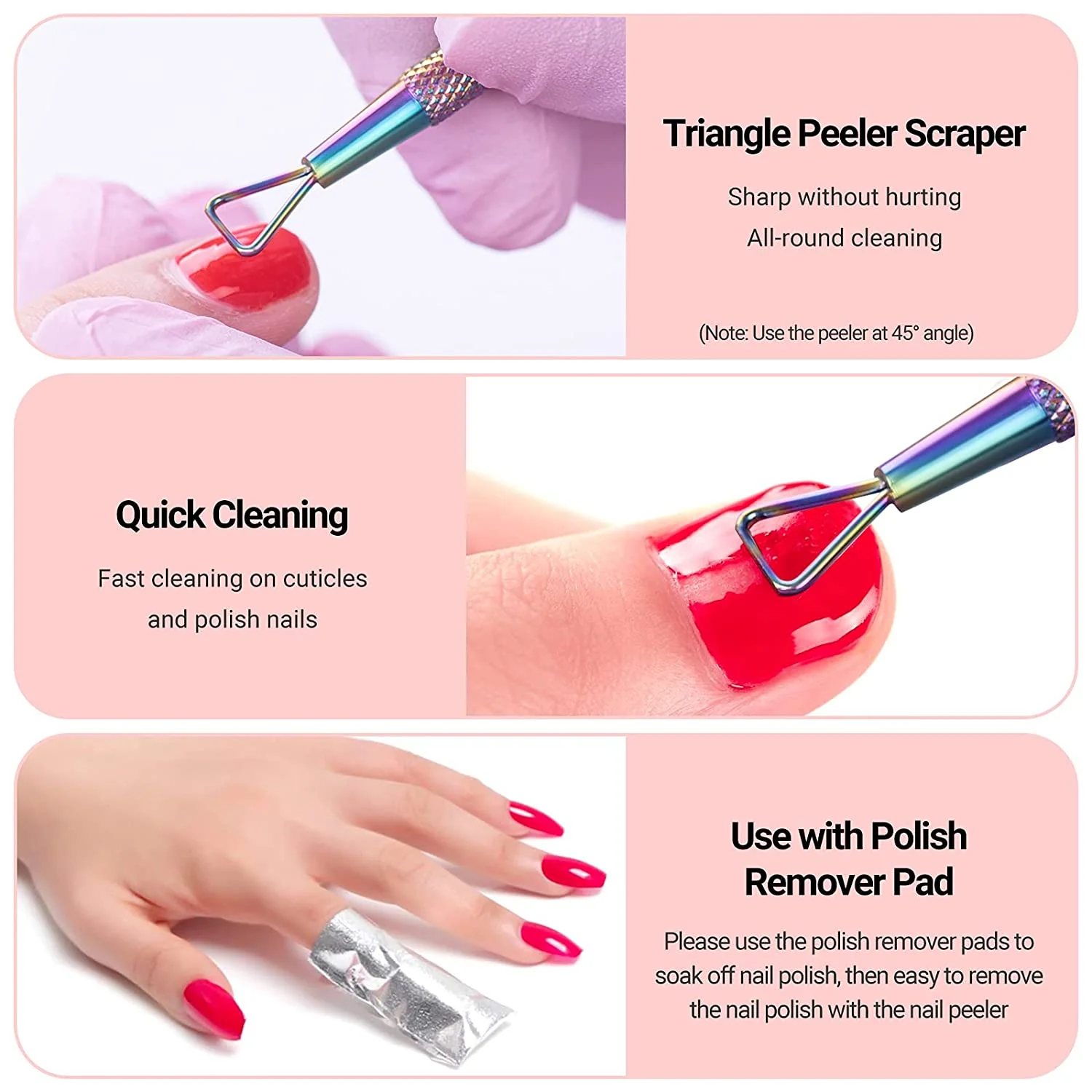 Acrylic Nail Clipper 3 in 3-in-1 Kit for Gel Polish and Cuticles
