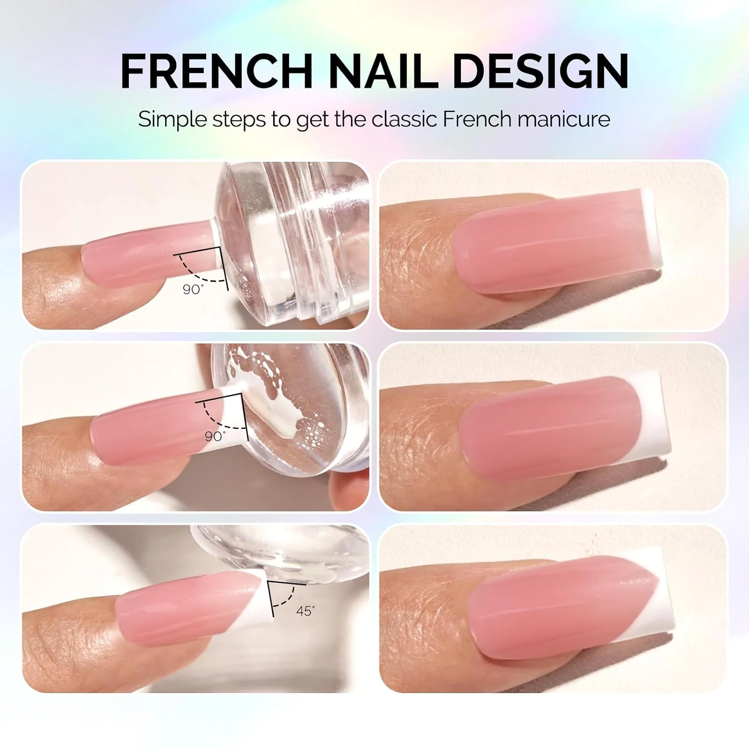 French Nail Stamper Kit 4PCS Aurora with Two Stamp Sizes