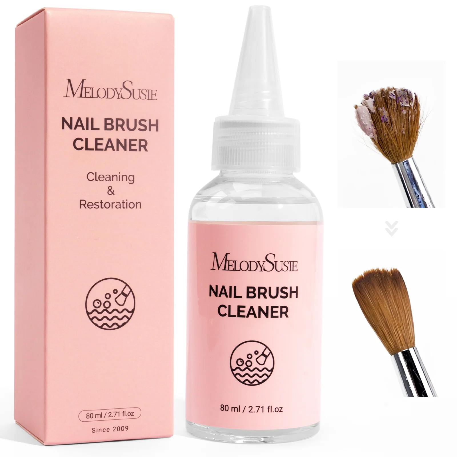 Melodysusie Nail Brush Cleaner for Gel, Acrylic and Powder Brushes