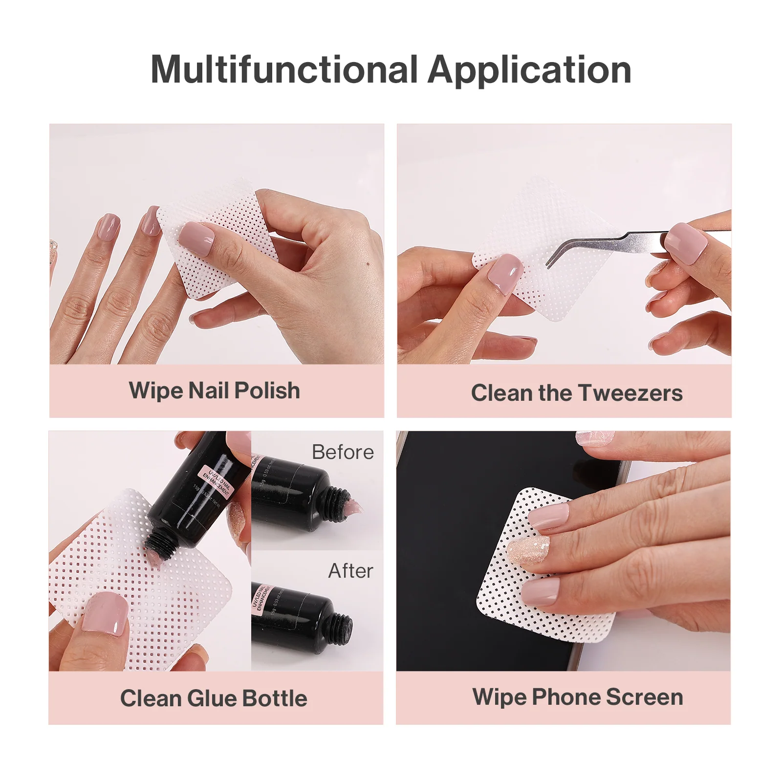 1050 Pcs Lint Free Nail Wipes in a Storage Box