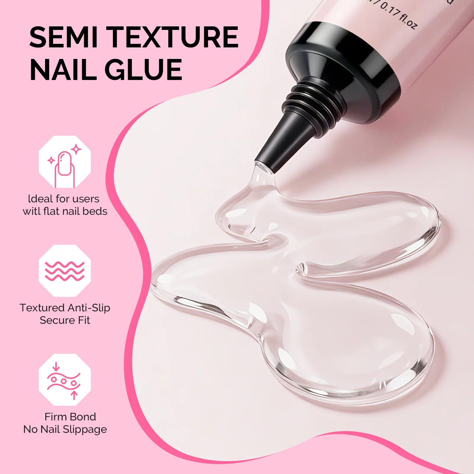 6Pcs Semi Solid Nail Glue for Press-On Nails and Nail Art