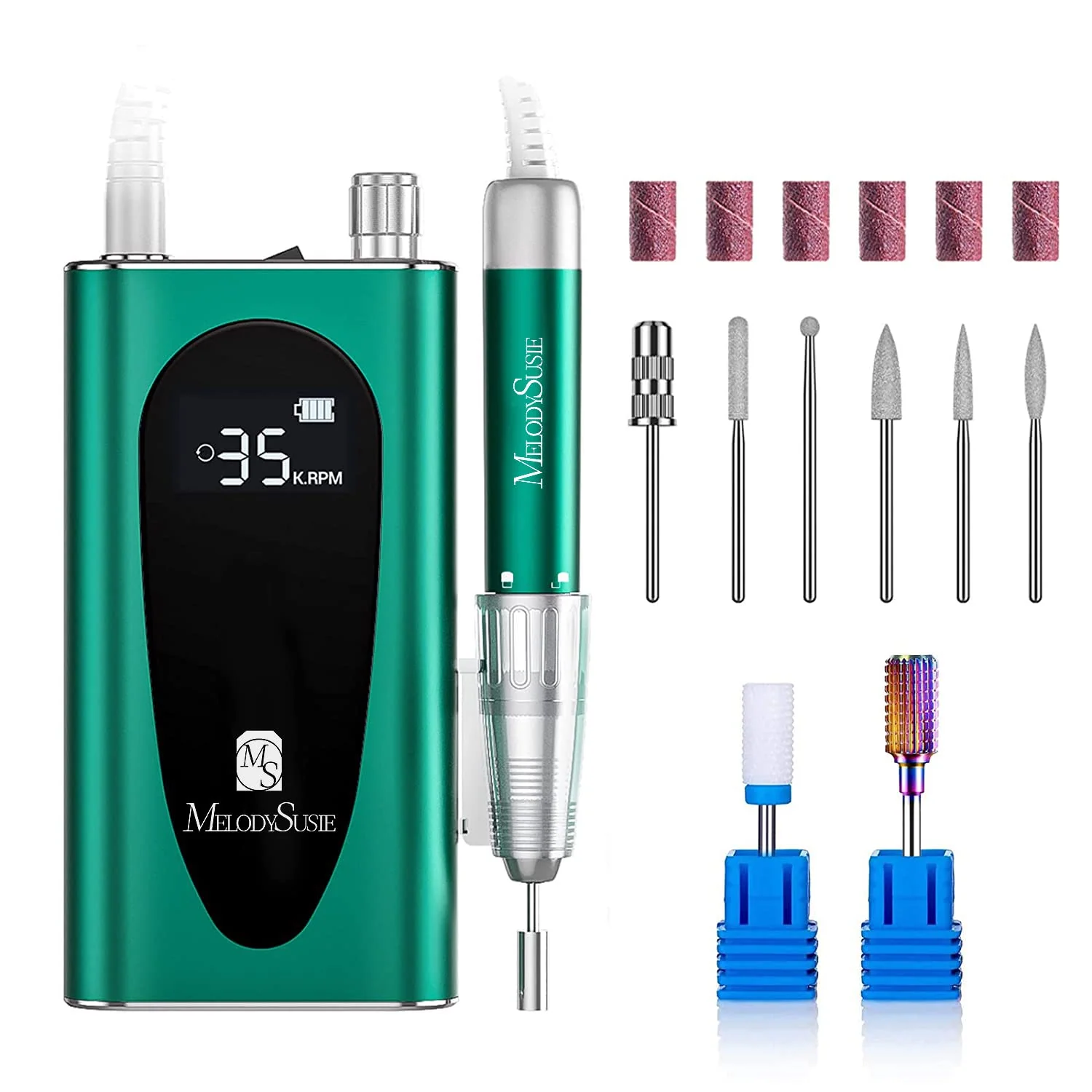Sparkle Plus(MM400C) Rechargeable Nail Drill 35,000RPM Cordless for Mobile Techs