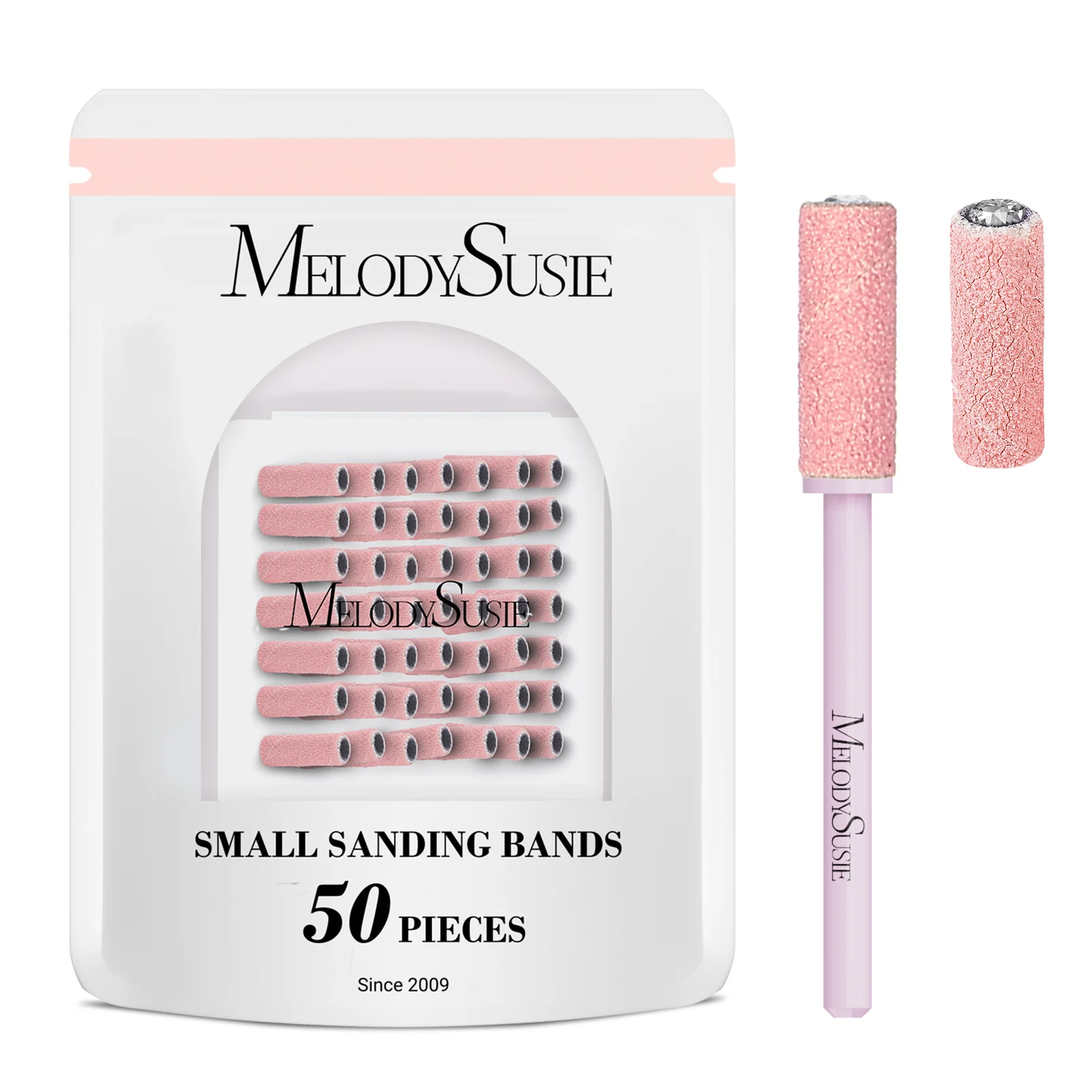 MelodySusie Small Sanding Bands Set 50 Pcs with Mandrel Bits