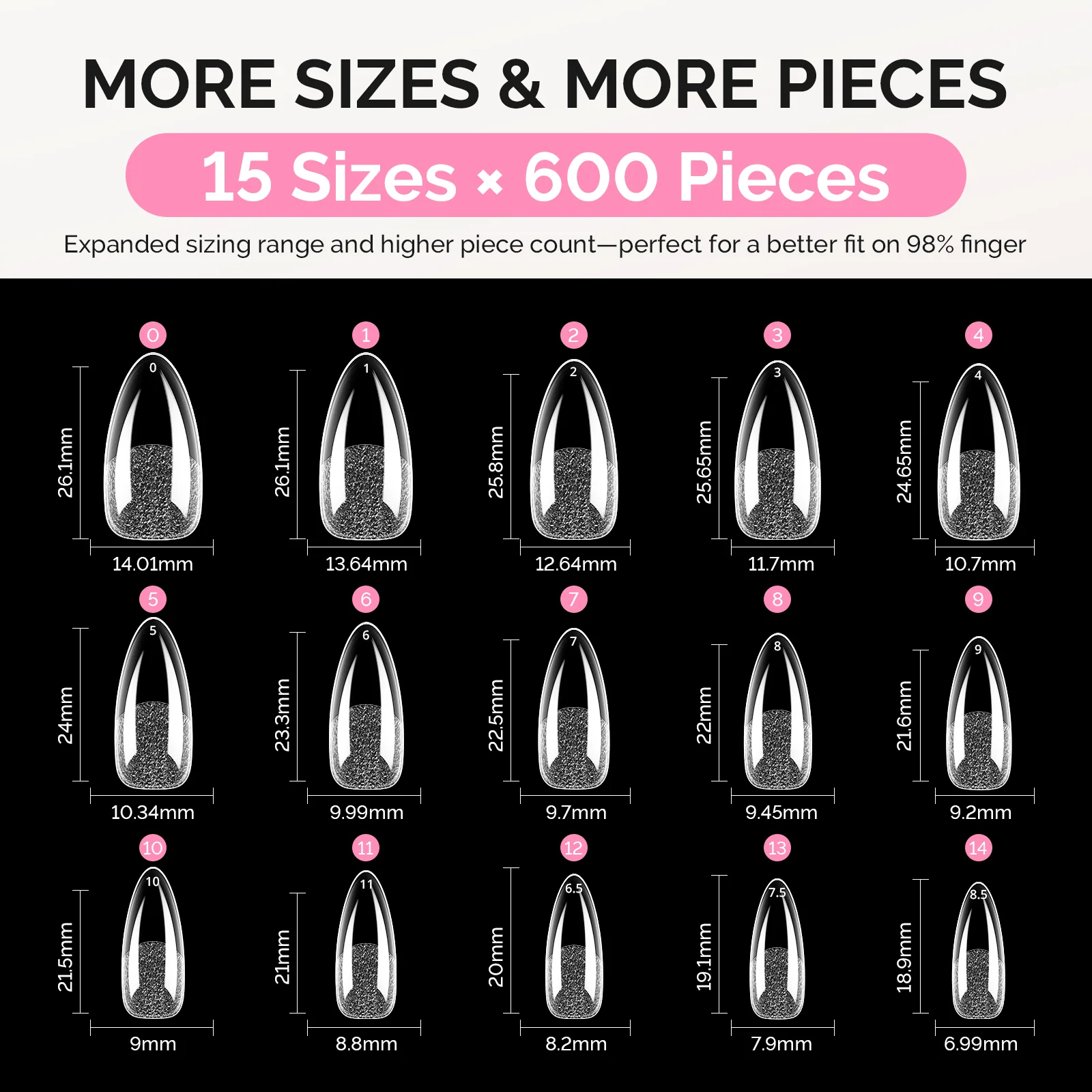All-in-One Press-On Toenails Kit with Nail Tips and Application Tools