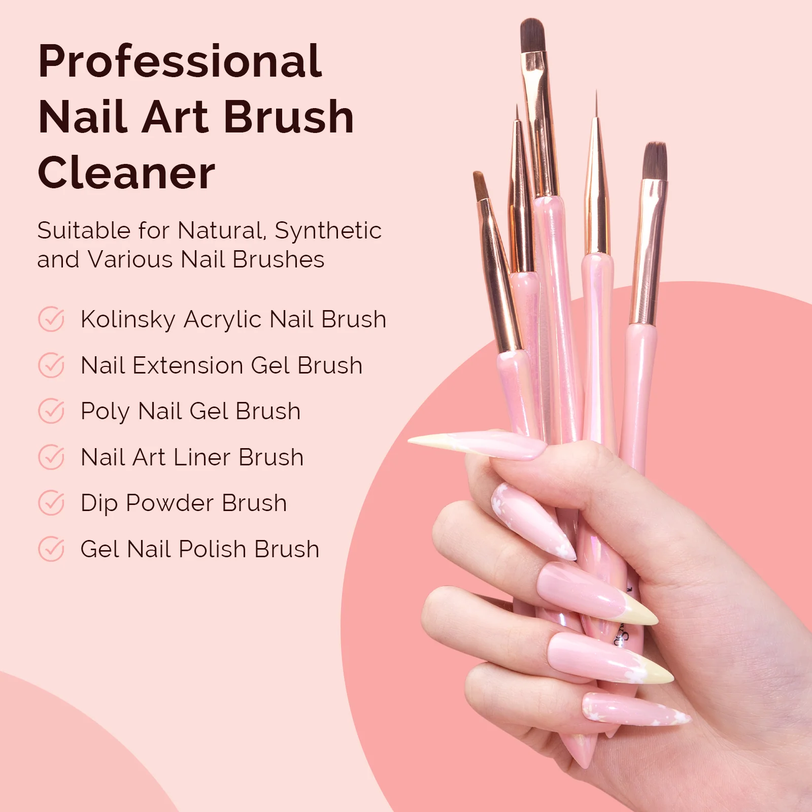 Melodysusie Nail Brush Cleaner for Gel, Acrylic and Powder Brushes