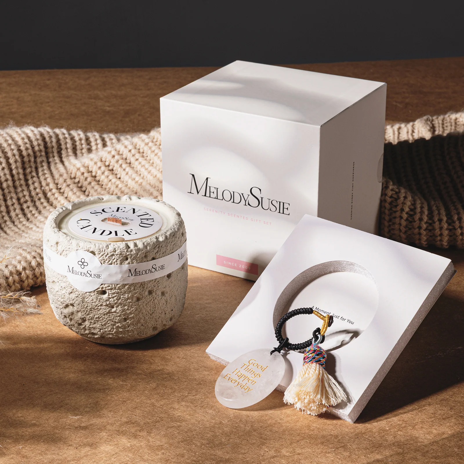 New Scented Candle Gift Set with Crystal Ornament