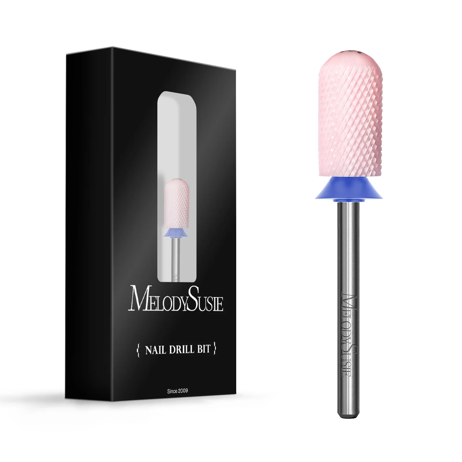 Smooth Round Top Large Barrel Ceramic Nail Drill Bit, Extra Fine Pink