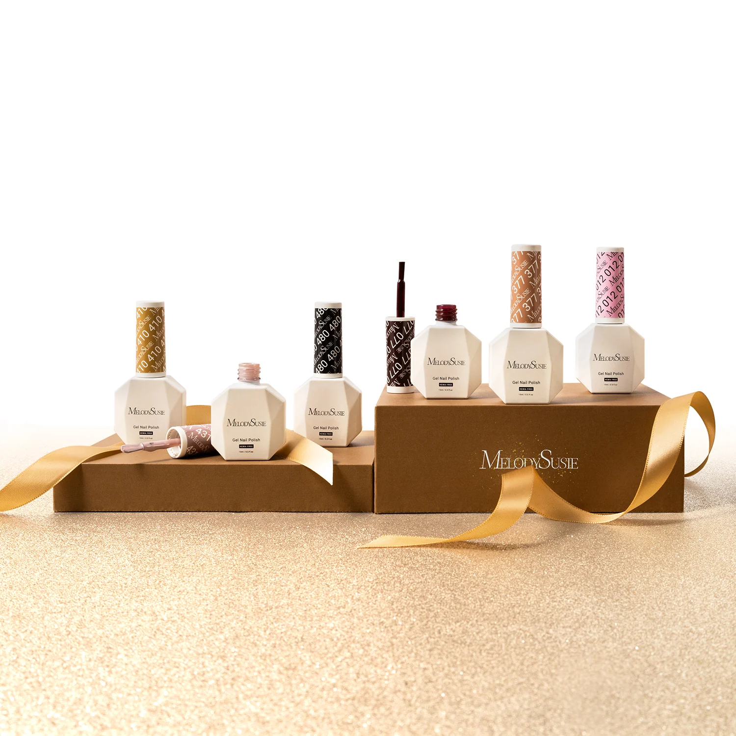 Custom Hema-free Gel Nail Polish Collection with 8 Polishes and Brush Set