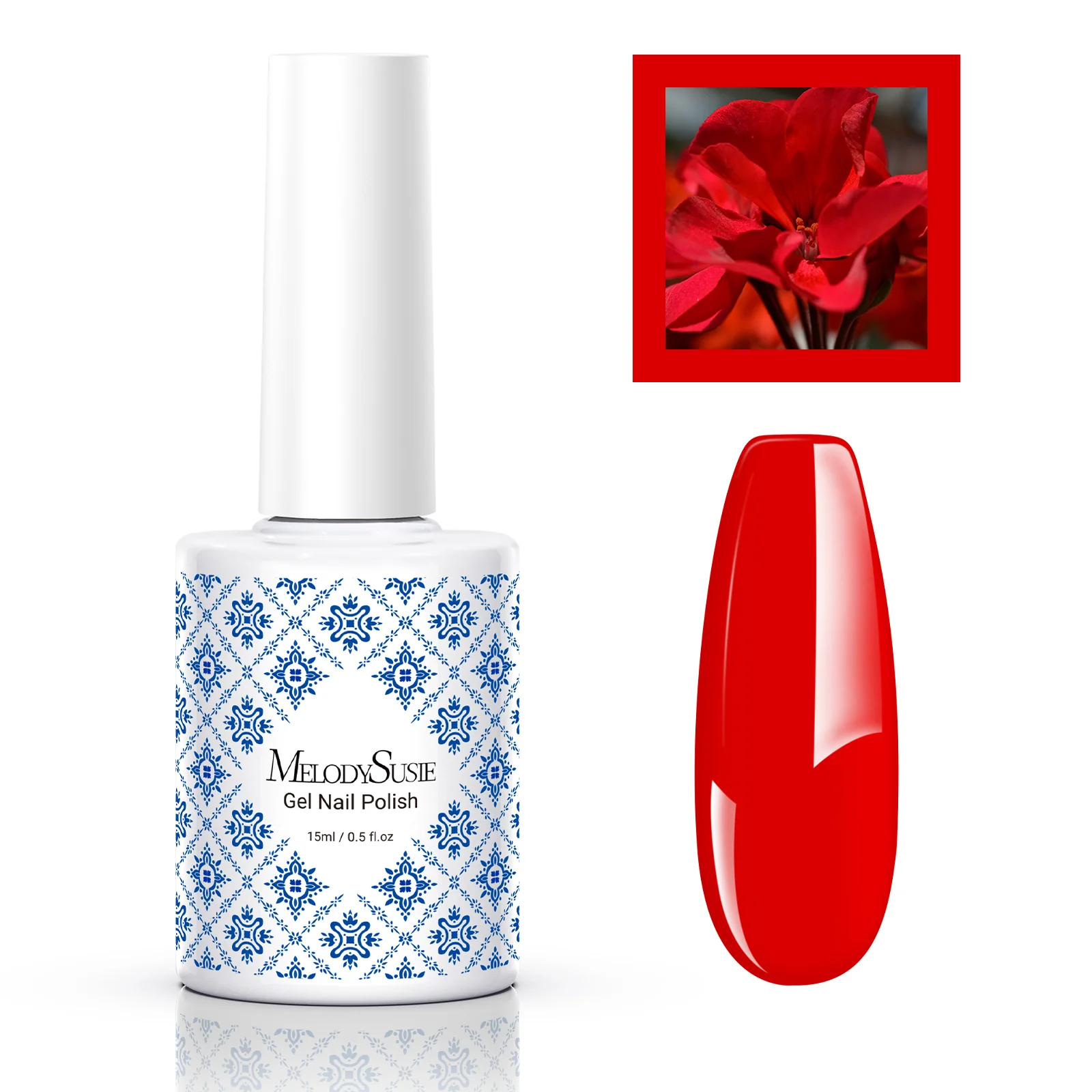 Fleurwee HEMA-Free & HPMA-Free & TPO-Free Gel Nail Polish Plant-based 0.5 fl oz/15ml - P39 Geranium Red