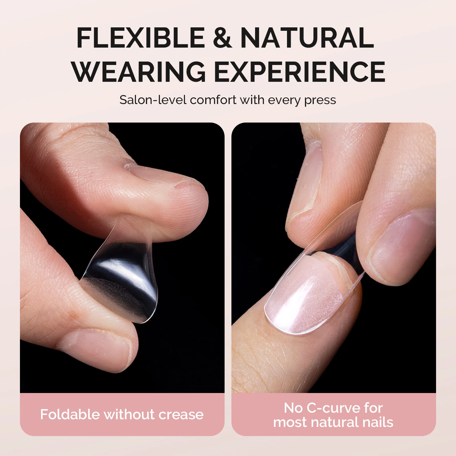 288Pcs Half Matte Clear Acrylic Full Cover Nail Tips