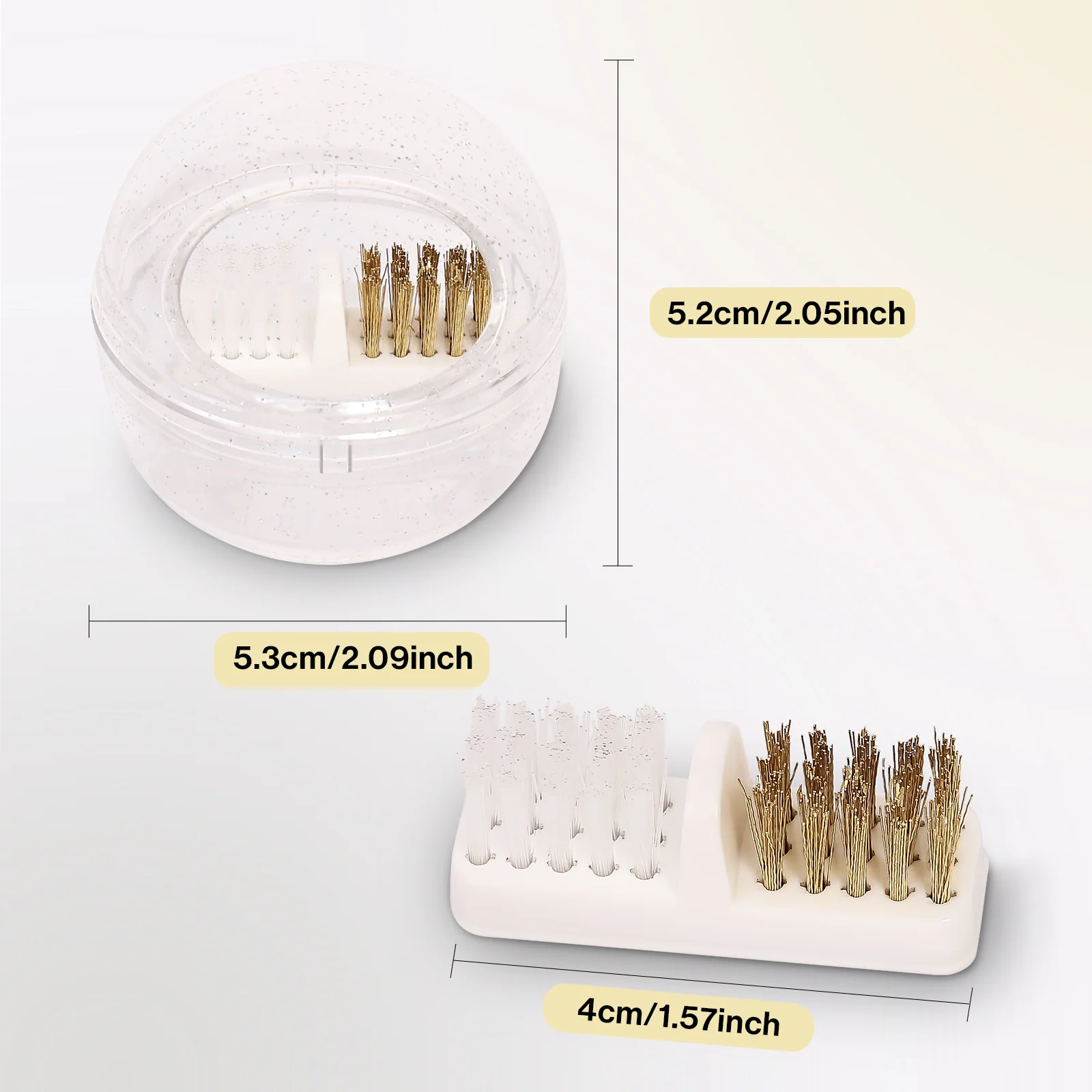2 in 2-in-1 Nail Drill Bit Cleaner Box with Two Brushes